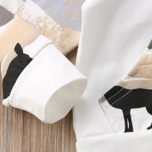 Miniatura 5 de Conjunto de 2 piezas de sudadera con capucha para bebé y niño, diseño de dinosaurio. Atuendo de otoño e invierno.