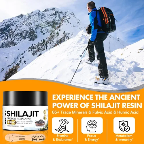 Miniatura 5 de Shilajit Resina, Shilajit para hombres y mujeres, Shilajit Orgánico - Grado Oro Potencia, con más de 85 oligominerales, ácido fúlvico y húmico, 100