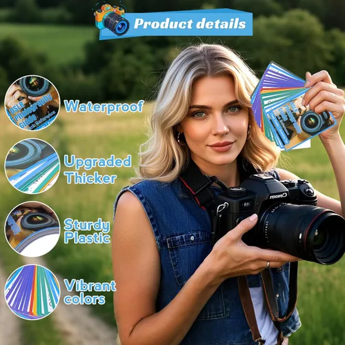 Miniatura 6 de OCQOTAT Hoja de trucos de fotografía para cámaras DSLR, accesorios para Canon Nikon Sony, tarjetas de referencia rápida, libro de fotógrafos