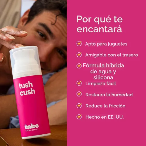 Miniatura 4 de Hello Cake Tush Cush, lubricante personal a base de silicona y agua, formulado para uso anal, lubricante híbrido para hombres, mujeres y parejas