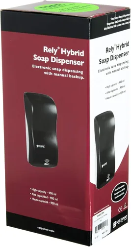 Miniatura 4 de San Jamar Clásico Perla Negra Set – Dispensador Híbrido de Jabón y Desinfectante (900 ml), Dispensador de Cubierta de Inodoro, y Dispensador