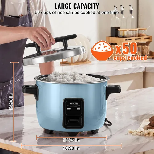 Miniatura 3 de VEVOR Arrocera comercial, olla arrocera de 23 tazas, olla arrocera grande de 4.2 litros y calentador con olla interior antiadherente, cocción rápida