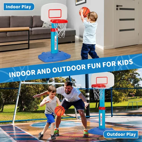Miniatura 3 de Aro de Baloncesto para Niños Pequeños de Interior para Edades 1-3, Aros de Baloncesto Ajustables para Niños, Mini Aro de Baloncesto con 3 Pelotas