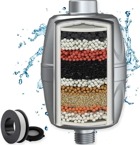 Miniatura 10 de Aqua Elegante Filtro de ducha de 16 etapas, filtros de agua universales para eliminar el cloro y los minerales duros, purificador de baño y el mejor