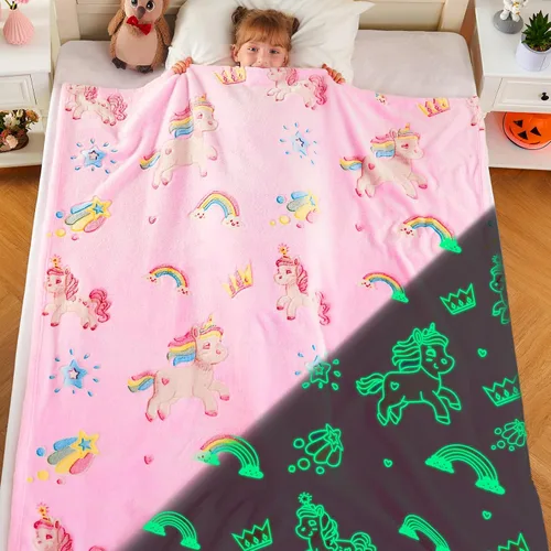 Miniatura 15 de inhand Juguetes de unicornio azul que brillan en la oscuridad para manta, regalos de unicornio para niñas de 1, 2, 3, 4, 5, 6, 7, 8, 9, 10, 11, 12