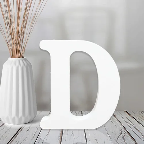 Miniatura 30 de AOCEAN Letras de madera blanca de 4 pulgadas sin terminar para decoración de pared, letras decorativas de pie en rodajas, decoración de tablero