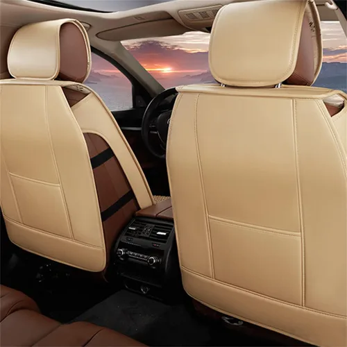 Miniatura 6 de Juego completo de fundas de asiento de automóvil compatibles con Suzuki Grand Vitara 2000-2013, piel sintética, respaldo alto, delantero y trasero