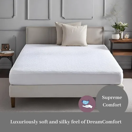 Miniatura 3 de Dreamfit DreamComfort - Lujoso protector de colchón impermeable con absorción de humedad StaDry, microfibra cepillada fina y diseño transpirable