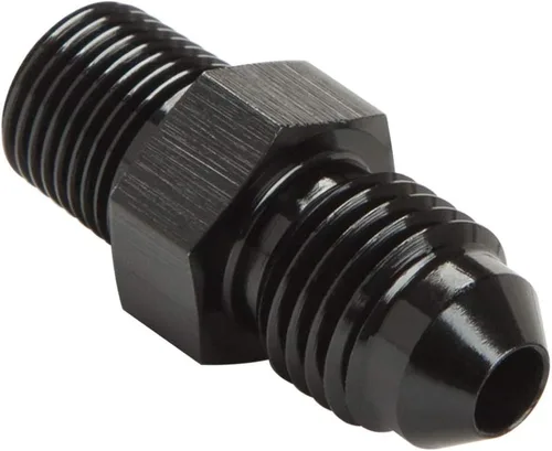 Miniatura 53 de 3AN macho Flare a 1/4 NPT tubo macho 90 grados codo adaptador unión aluminio negro