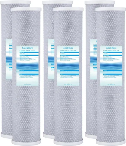 Miniatura 6 de Geekpure Cartucho de filtro de agua de bloque de carbono universal compatible con 20 pulgadas para filtro de agua para toda la casa, 4.5 x 20