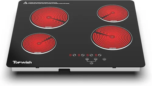 Miniatura 8 de Placa de cocina eléctrica, TOPWISH Placa de cocina eléctrica de 2 quemadores empotrable, 110V enchufable, quemadores de estufa para cocinar, estufa