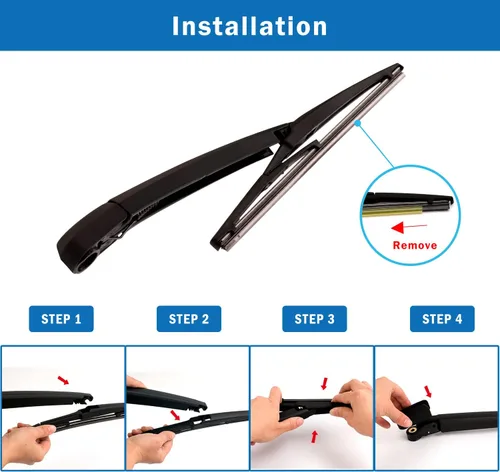 Miniatura 5 de WTI Juego de limpiaparabrisas trasero compatible con Hyundai Kona 2018-2022 / Compatible con Hyundai Kona Electric 2019-2022, kit