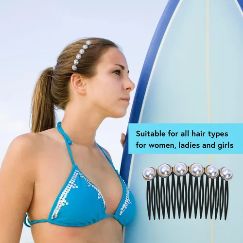 Miniatura 4 de Peines laterales con diamantes de imitación para mujer, peine de flequillo, pinzas para el cabello, accesorios para el cabello, peine decorativo