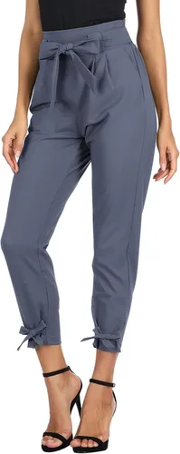 GRACE KARIN - Pantalón deportivo tipo lápiz para mujer, diseño informal de tiro alto para trabajo, con lazo y bolsillos