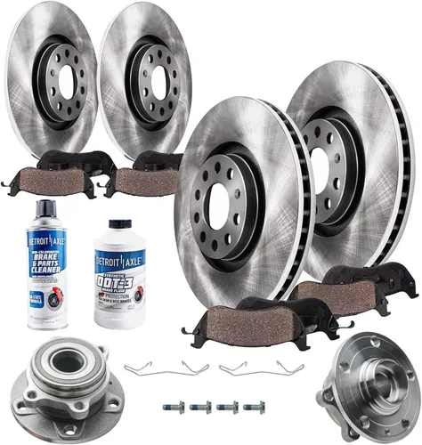 Miniatura 102 de Detroit Axle - 4 rotores de freno para Ford 2012 2013 2014 F-150 Lobo, repuesto de rotores de freno de disco: rotor delantero de 13.78 pulgadas