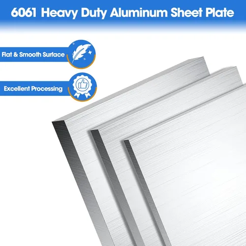 Miniatura 3 de Placa de hoja de aluminio de 1 pulgada de grosor, placas de aluminio resistentes de 6 x 6 pulgadas con película protectora, placa de panel plano