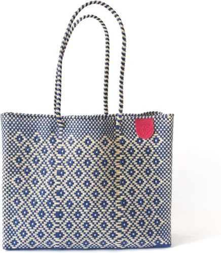 Miniatura 2 de Mixte Tejido Super Bolso de Mano, Bolso de Plástico Reciclado Tejido a Mano, Bolso Tejido Mexicano, Bolso de Playa, Bolso de Verano, Bolso de Playa