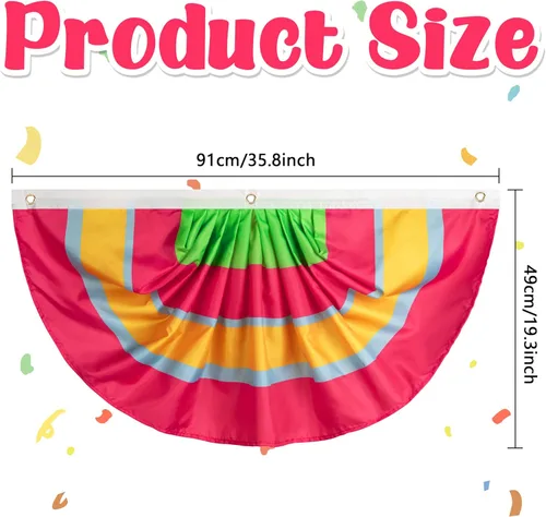 Miniatura 2 de 8 banderas de banderín de serape para fiesta, 3 x 1.5 pies, bandera de fanáticos del Cinco de Mayo, bandera de fanáticos de fiesta para festivales
