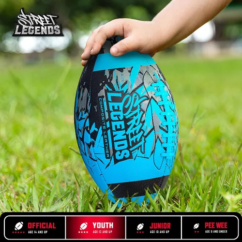 Miniatura 2 de Street Legends Fútbol Americano Juvenil, Balón de Fútbol Americano de Cuero Compuesto con Estampado de Grafiti Talla 8 - Incluye Bomba, Hecho