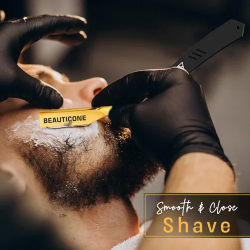 Miniatura 5 de Beauticone Navajas rectas para hombres, navaja de borde recto, 100 cuchillas de un solo filo, acero inoxidable, navaja de barbero para el afeitado