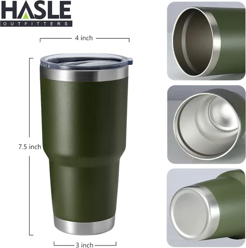 Miniatura 3 de Hasle Outfitters - Vaso de acero inoxidable de 30 onzas, taza de viaje con aislamiento al vacío de doble pared, taza de café aislada duradera, juego