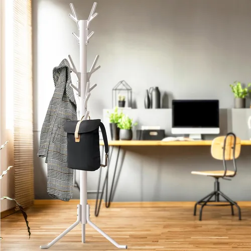 Miniatura 4 de Simple Houseware - Perchero de pie organizador para abrigos y sombreros con forma de árbol, con 18 ganchos, blanco para entrada, dormitorio y pasillo