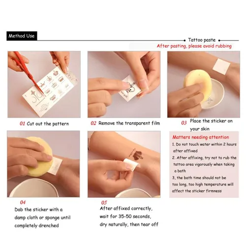 Miniatura 2 de Weixu Tatuaje Cosplay Pegatinas Tatuajes Temporales Cuerpo Cara Pegatinas Maquillaje Props (J)