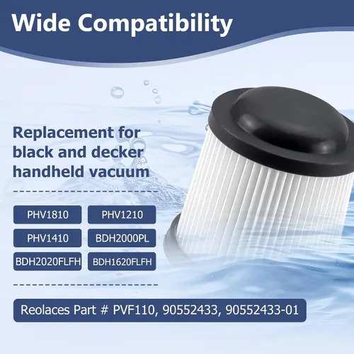 Miniatura 4 de Paquete de 4 filtros de repuesto PVF110 para aspiradoras de mano Black and Decker PHV1810, PHV1210, PHV1410, BDH2000PL, BDH2020FLFH, BDH1620FLFH