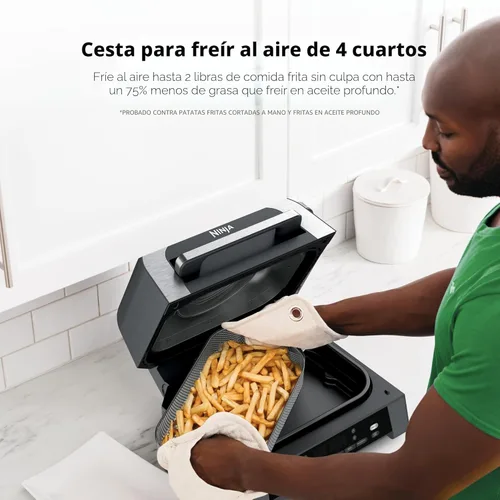 Miniatura 7 de Parrilla de interior Ninja DG551 Foodi Smart XL 6 en 1 con freír al aire, asar, hornear, rostizar y deshidratar, termómetro inteligente Foodi Smart