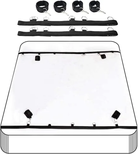 Base de cama sexual tamaño King resistente para sujetar sexo tamaño matrimonial para tobillos y barra de muñeca, liga sexual para piernas y manos,