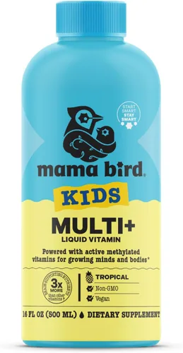 Best Nest Wellness Kids Multi Plus - Suplemento de apoyo a la salud cerebral para niños, multivitamínico líquido con vitaminas metiladas, suplemento