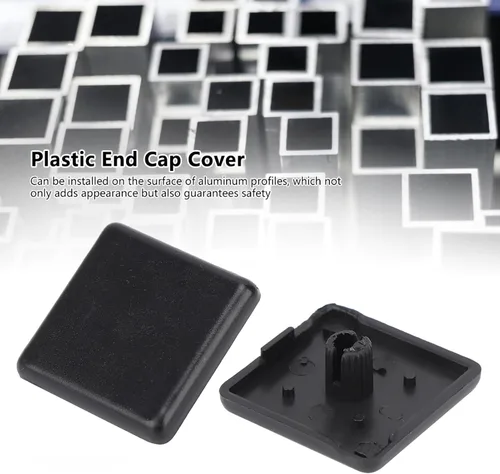 Miniatura 3 de ViaGasaFamido 50 piezas de tapa de extremo de perfil de aluminio negro para 2020 3030 4040 perfiles industriales duraderos de plástico accesorios
