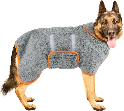 Miniatura 26 de Bienbee Bata de baño para perro, de secado rápido, súper absorbentes, para perros pequeños, medianos y grandes, abrigo de secado para después