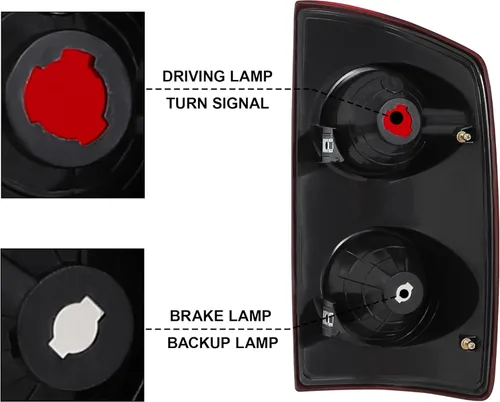 Miniatura 3 de Luz Trasera Izquierda Compatible con 2007 2008 Dodge Ram 1500/07 08 09 Ram 2500 3500 Luz de Freno Trasera rojo ((Red - L)