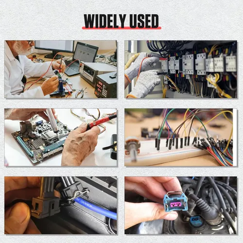 Miniatura 7 de BELEY Kit de cables de prueba automotriz de 104 piezas, kit de cables de prueba de multímetro de ruptura eléctrica con cables de multímetro, clips