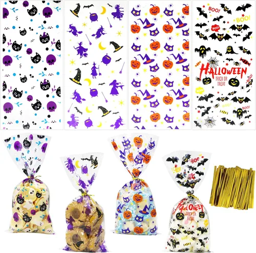 Miniatura 8 de ZMCINER 120 unidades de bolsas de celofán para dulces de San Valentín con lazos giratorios para fiestas y suministros de regalo Valentines