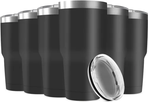 Miniatura 15 de Taza de viaje de acero inoxidable de 30 onzas con tapa, paquete de 16 vasos a granel aislados al vacío de doble pared, taza de café