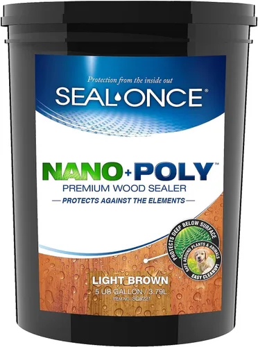 Miniatura 31 de Sellador Seal-Once Nano+Poly de madera penetrante con poliuretano, sellador impermeable de alta calidad, 1 galón, cedro bronce Sellador