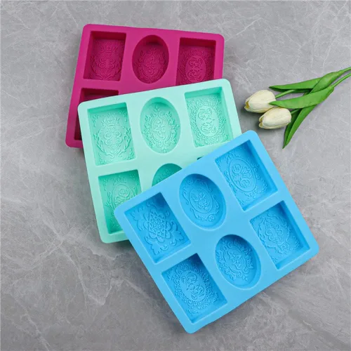 Miniatura 8 de Moldes de jabón para hacer jabón, paquete de 2 moldes de silicona para jabón, molde de jabón hecho a mano, rectangular, ovalado y formas de flores