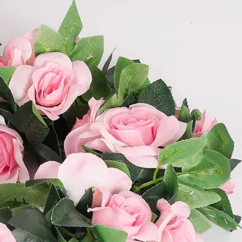 Miniatura 3 de LESING Guirnalda de rosas artificiales, 4 unidades (28.8 pies), guirnalda de flores de seda falsa con plantas verdes, guirnaldas de flores colgantes