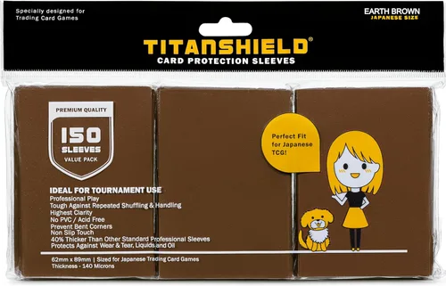 Miniatura 15 de TitanShield (150 funda/amarillo) - Fundas para tarjetas coleccionables de tamaño japonés para Yu-Gi-Oh, Cardfight! Vanguard y más
