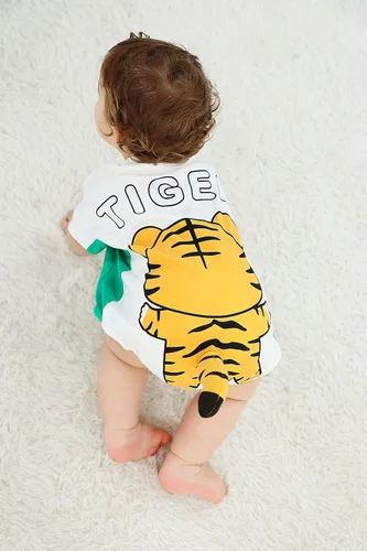 Miniatura 8 de TONWHAR Body unisex de algodón para bebé, de manga corta, para bebés, niños y niñas, overol de animales para verano