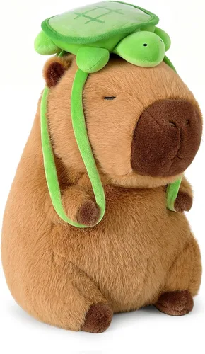 Miniatura 12 de Ditucu Lindo Peluche de Capibara con Sombrero de Cumpleaños Feliz y Lazo, Animal de Peluche Suave, Juguetes de Peluche para Niños, Decoración