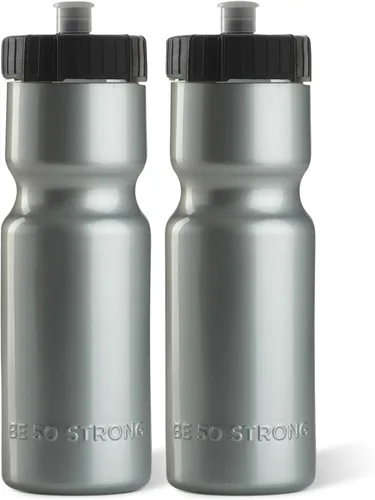 Miniatura 10 de Botellas de agua deportivas 50 Strong – Botellas de plástico reutilizables de 22 oz libres de BPA con tapa de tracción – Fabricadas en EE. UU.