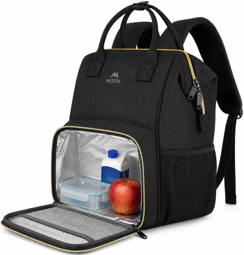 Miniatura 10 de Lonchera-Mochila , mochila con aislamiento térmico con puerto USB para mujeres y hombres, resistente al agua, lonchera a prueba de fugas