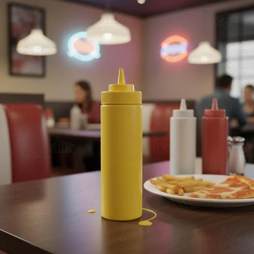 Miniatura 5 de Paquete de 2 botellas de plástico amarillo de 24 onzas para condimentos, salsas, aderezos, artes y manualidades, salsa de tomate, mostaza, aceite