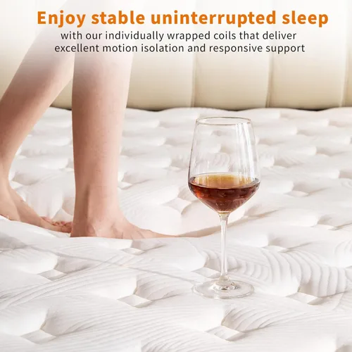 Miniatura 6 de 10 Inch Mattress,Medium Firm Hybrid Memory Foam & Pocket Springs for Pressure Relief CertiPUR-US Certified Fiberglass Free, 500 Night Trial