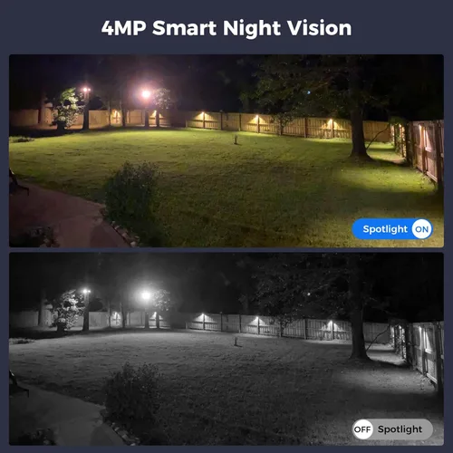 Miniatura 5 de Cámara de seguridad inalámbrica solar Hiseeu, WiFi de 2.4G, visión nocturna Full HD, control de inclinación, detección inteligente de movimiento