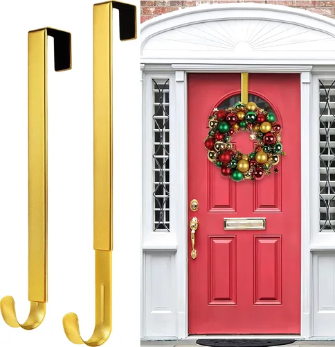 Miniatura 14 de HEYHOUSE Colgador de Corona, Decoraciones de Pascua Colgador de Corona Ajustable para Decoración de Puerta Frontal de 14.9-25", Ganchos
