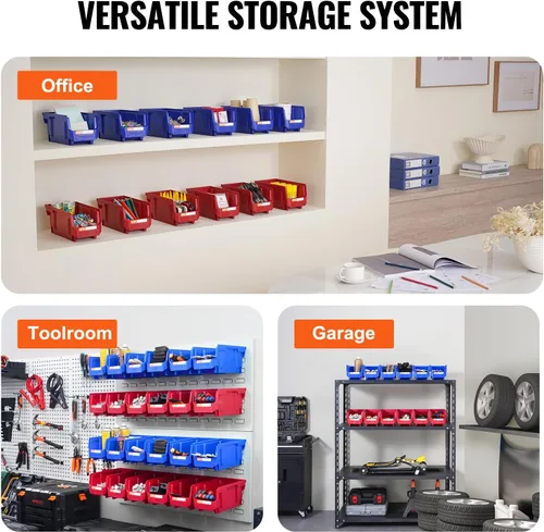 Miniatura 6 de VEVOR Contenedores de almacenamiento apilables de plástico, paquete de 12 unidades (11 x 5 x 5 pulgadas), contenedores organizadores